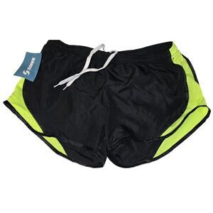 Soffe Running Shorts Juniors Medium Low Rise Black Yellow NWT Athletic